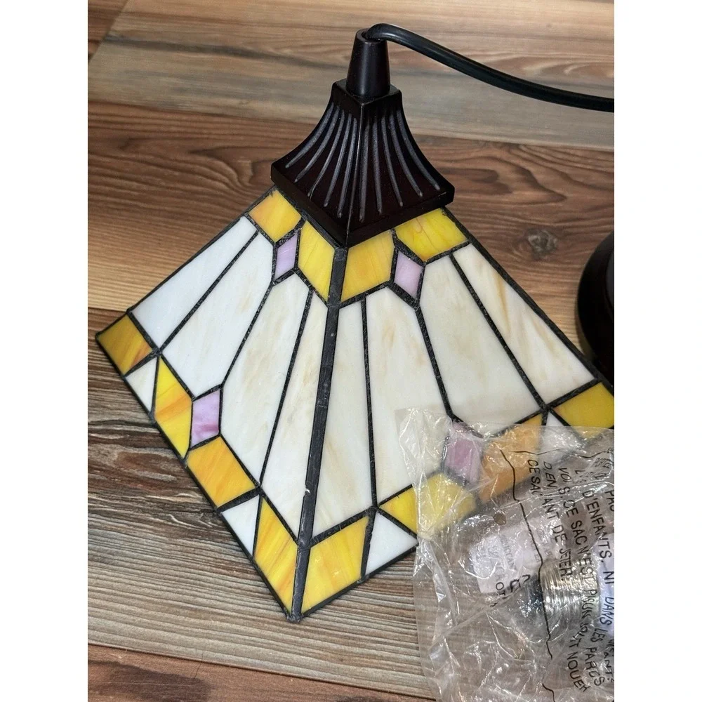 Craftsman Tiffany Glass Instant Pendant Light 11x11x10